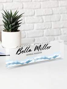 1pc Customized Acrylic Desk Name Plate, Customizable Text, 20 Styles, Personalized Employee Appreciation Gift - Acrylic Desk Name Plate Customization - Gift For Teachers, Colleagues, Nurses, Managers - Multicolor - View 24