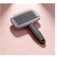 FLASH 12.5CM Premium Pet Slicker Brush – Self-Cleaning Stainless Steel Teeth, Durable Comfort Grip Handle, Gentle Dematting Tool For Long/Short Hair Dogs & Cats, Sturdy High-Quality Plastic Body. - Black - View 5