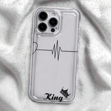 Funda King Heartbeat Crown Element, compatible con iPhone 16, 15, 14 Pro Max, 13, 12, 11, XR y XS Plus. Fabricada en silicona TPU, ofrece protección contra golpes y caídas, además de una excelente sensación al tacto. Es el regalo perfecto para familiares, amigos y seres queridos. - transparente - Ver 2