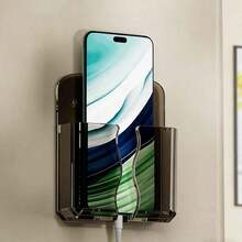 1pc Wall-Mounted Storage Box, Phone Holder, AC/TV Remote Control Organizer - No Power Needed, Independent Design, Suitable For Various Holiday Decorations, Decorative Storage Box, Home Storage Box, Wall-Mounted Phone Holder Box, Living Room Bedside Phone Storage Box, No Drilling Wall-Mounted Box, Remote Control Holder - Multicolor - View 10