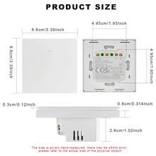 单联 40A/8000W 超薄 9mm 智能触控 PC+ABS 面板 WiFi+BLE 墙壁开关，现代方形黑/白模块化安装，带背光，支持语音/APP 远程定时分组控制，适用于热水器、空调和其他家用电器 - 彩色 - 查看 4