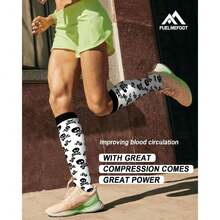6 Pairs Compression Socks For Women & Men 15-20Hg Graduated Support Knee High Socks For Nurses, Travel, Athletic,36065392 - 藏蓝色 - 查看 2