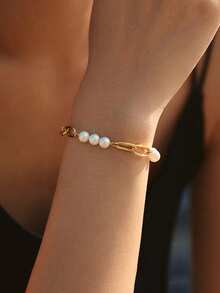Gold + White Beads