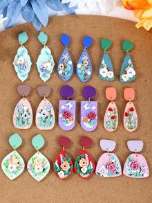 2/4/20pcs Irregular Geometry Polymer Clay Cutter For Jewelry Making, Flower Earring Clay Tool, Summer Beach Vacation Polymer Clay Mold, Jewelry Making Kit - Clay Cutter - View 2