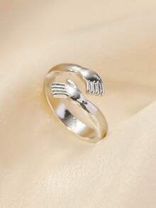 1 pieza Anillo de dedo creativo con abrazo, diseño único y adorable - Anillo de dedo de abrazo - Ver 2