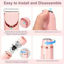 2025 Women's Shaving Device Electric Razor,  2 In 1 Rechargeable Bikini Trimmer, IPX7 Waterproof,400mAh Lithium Battery, Dry And Wet, Men's And Women's Body Hair Remover, USB Rechargeable Lithium Battery, Multi-Purpose Facial Tools, Hair Trimmer, Valentine's Day Gifts For Girlfriends And Lovers - 黑色 - 查看 6