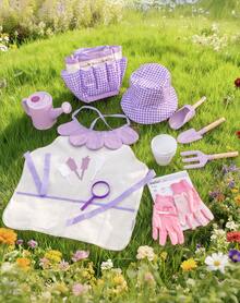 ROBUD Kids Gardening Set – A Complete Children's Gardening Tool Set Including An Apron, Hat, Watering Can, And Plant Journal, Perfect For Outdoor Learning Toys And Gifts For Children Aged 3 And Up - Purple - View 3