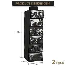 Paquete de 2 soportes para sombreros con cubierta antipolvo, organizador de 6 estantes para gorras de béisbol, moderno soporte para gorras de negro, organizador de gorras de ahorro de espacio - Negro - Ver 3