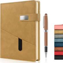 A5 Blank Journal Notebook, Refillable Hardcover Leather Sketchbook With Pocket And Magnetic Buckle, 240 Pages Thick Travel Sketchbooks For Drawing And Writing, 80gsm Unlined Journal For Men And Women - ColorD - 查看 1