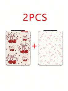 折叠式迷你化妆镜，蝴蝶结设计，轻巧超薄，方便携带，优质皮革涂层，亮银色纳米电镀镜框，细节精致，适合各种场合和所有人使用，可折叠方形设计，便于携带。 - 彩色 - 查看 12