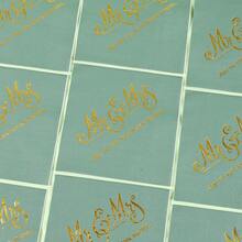 20/40/60/100张，金色铝箔先生和夫人一次性纸巾 | 双层柔软优雅白色鼠尾草绿先生和夫人一次性餐巾纸 感谢您参加我们的婚礼庆典彩排晚宴装饰 鸡尾酒、饮料和甜点餐巾纸 婚礼派对和订婚仪式装饰的理想之选 - 綠色 - 查看 3