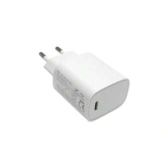Caricabatterie portatile bianco ultra compatto da 20W con ricarica rapida GaN, con due porte USB-C e adattatore da parete con spina EU, compatibile con telefoni 16 15 14, S24, iPad Pro