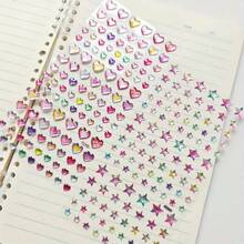 234pcs Rainbow Star And Heart Stickers - Reusable Glossy Gemstone Stickers With Holographic Rainbow Colors (Pink, Blue, Purple, Red, Cyan), Suitable For Scrapbooks, Diaries, Planners, Tech Gadgets, DIY Crafts And Anime, Valentine's Day Stickers - Multicolor - View 8