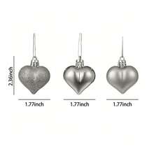 12 Heart-Shaped Ball Pendants, Valentine's Day, Wedding Season, Wedding Room/Bedroom Living Room Holiday Decorations, Hanging Heart-Shaped Ball Ornaments Suitable For Christmas Tree Decoration - Multicolor - View 8