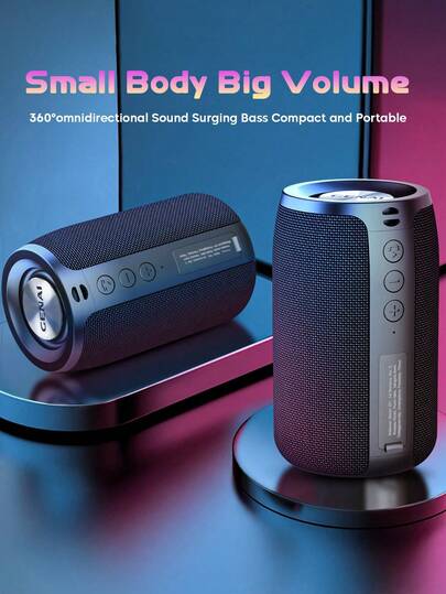 ZEALOT S32 Portable Wireless Speaker, IPX5 Waterproof, 8W Mini Wireless Speaker 5.0, 5-8 Hours Playtime, 1800mAh Battery, Stereo Pairing, Supports Microphone/TF Card/USB/AUX Connection, Suitable For Home/Outdoor, Compatible With IOS And Android