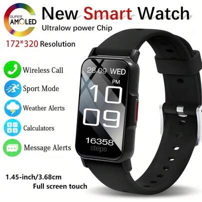 男女通用智能手表 - 无线通话/短信、多种运动模式、遥控拍照、健身追踪、兼容安卓和iOS系统、USB充电、合金表壳/硅胶表带、时尚现代、清晰显示屏、送给男士/女士/爱人/父母的完美礼物