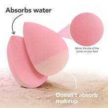 Soft Pink Teardrop Makeup Egg, Hydrophilic Non-Latex Sponge, Easy To Blend For Sensitive Skin & Makeup Beginners - Pink - View 5