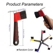 Cepillo para cascos con mango, cepillo robusto para cascos, limpiador de cascos para caballos, burros, cabras, neumáticos y botas de montaña (color aleatorio) - Rojo - Ver 7