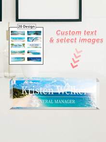 1pc Customized Acrylic Desk Name Plate, Customizable Text, 20 Styles, Personalized Employee Appreciation Gift - Acrylic Desk Name Plate Customization - Gift For Teachers, Colleagues, Nurses, Managers - Multicolor - View 9
