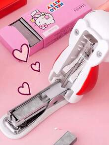 SANRIO 1Set Hello Kittys Staplers Set Kawaii Cute Cartoon Student Material Test Paper Mini Binding Machine School Stationery Back To School School Supplies(Some Parts May Be Random) - View 3