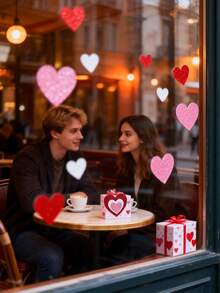 60pcs/Pack Glitter Heart Stickers, Suitable For Gift Boxes, Gift Bags, Greeting Cards, Party Decorations, Party Stickers, Gift Labels, Fun Holiday Gifts, Valentine's Day Decorations, Creative Heart Shapes, Gifts For Girlfriend, Mom, Wedding Season, School Supplies, Back To School - Multicolor - View 7