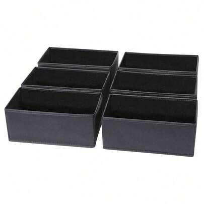 6 st hopfällbara förvaringslådor, lämpliga för kläder, garderober, lådor, skåp, kan användas som korgar, behållare, avdelare för att organisera kläder, underkläder, BH:ar, strumpor, intima kläder, perfekt för hemmet, sovrummet, kontoret, studentrummet