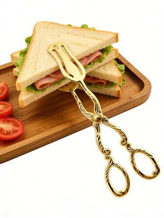 Self-Service Buffet Tongs, Featuring A Vintage Middle Eastern Style, Beautifully Crafted And Perfect For Picking Up Bread, Cakes, Steaks, And Other Exquisite Ingredients!