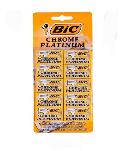 Lâmina De Barbear Bic Chrome Platinum 1 Cartela C/50 Unidade