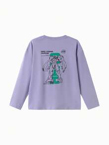 Balabala Camiseta de manga larga para niños primavera 2026, camiseta interior de algodón suave, top casual de uso diario - jacinto morado - Ver 5