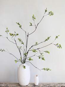 1支人造榕树枝，仿真桉树枝，47.2英寸仿真绿植枝，触感逼真，适用于办公室、家居、婚礼等场合的花瓶填充装饰 - 彩色 - 查看 10