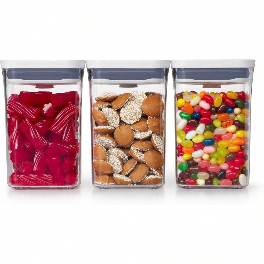 YQQ OXO Good Grips 3-PC Small Square Short POP Container Set2665 - White - View 1