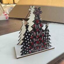 1 Stück rustikale Weihnachtstischdekoration - elegantes gestreiftes Design mit roten und goldenen Akzenten, robuster Holz-Serviettenhalter, geeignet für Küche, Esszimmer, Badezimmer - perfekte Feiertags-Dekoration für Zuhause, Hotel, Büro, Weihnachten