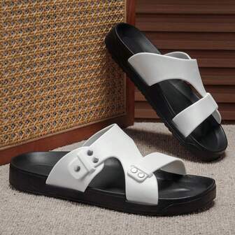 Sandalias ligeras y cómodas antideslizantes para hombre, versátiles para interiores/exteriores, baño, pantuflas para el hogar