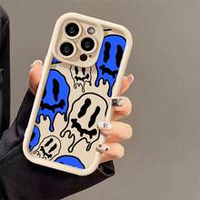 Soft Phone Case Cartoon Style With Blue And White Ghost Design, Compatible With 11 To 17 Pro Max Models. - 彩色 - 查看 4