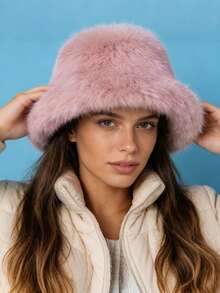 Chapéu Bucket Feminino Fofo (1 unidade), Leve, Respirável, Casual, Simples e Versátil, Ideal para Outono/Inverno, Perfeito para Uso Externo, Unissex e para Uso Diário. - chapéu de balde - Ver 3
