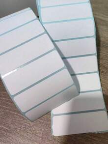 2000pcs/1000pcs/200pcs/100pcs Solid Color Self-Adhesive Labels, Versatile And Easy To Use Labels, 70*20mm, Suitable For Office And School Student Labels, Barcode Printing Paper, Random Mixed, School Supplies, Back To School Supplies - White - View 2