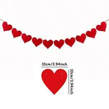 情人节挂饰彩旗串红色爱心纸质横幅门挂装饰品婚礼生日周年纪念派对装饰