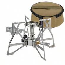 Estufa de camping butano portatil con un solo quemador y bolsa de almacenamiento para uso en exteriores diseño plata con encendedor integrado - como en la foto - Ver 1