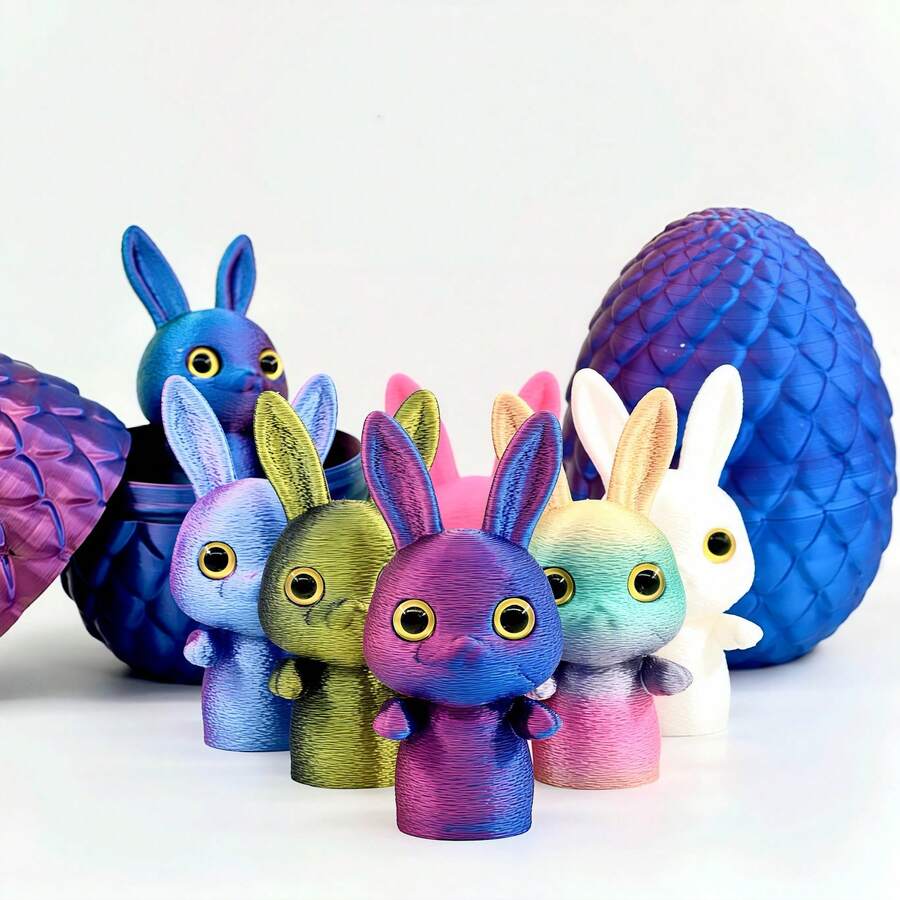 1pc Rabbit Decor With Vivid Eyes, Suitable For Desk, Dining Table, Easter Decoration, Christmas Gift - Multicolor - View 1