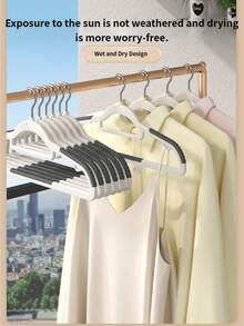 1个/10个/20个/30个装家用衣架，短颈防滑隐形衣架，家居收纳必备 - 彩色 - 查看 11