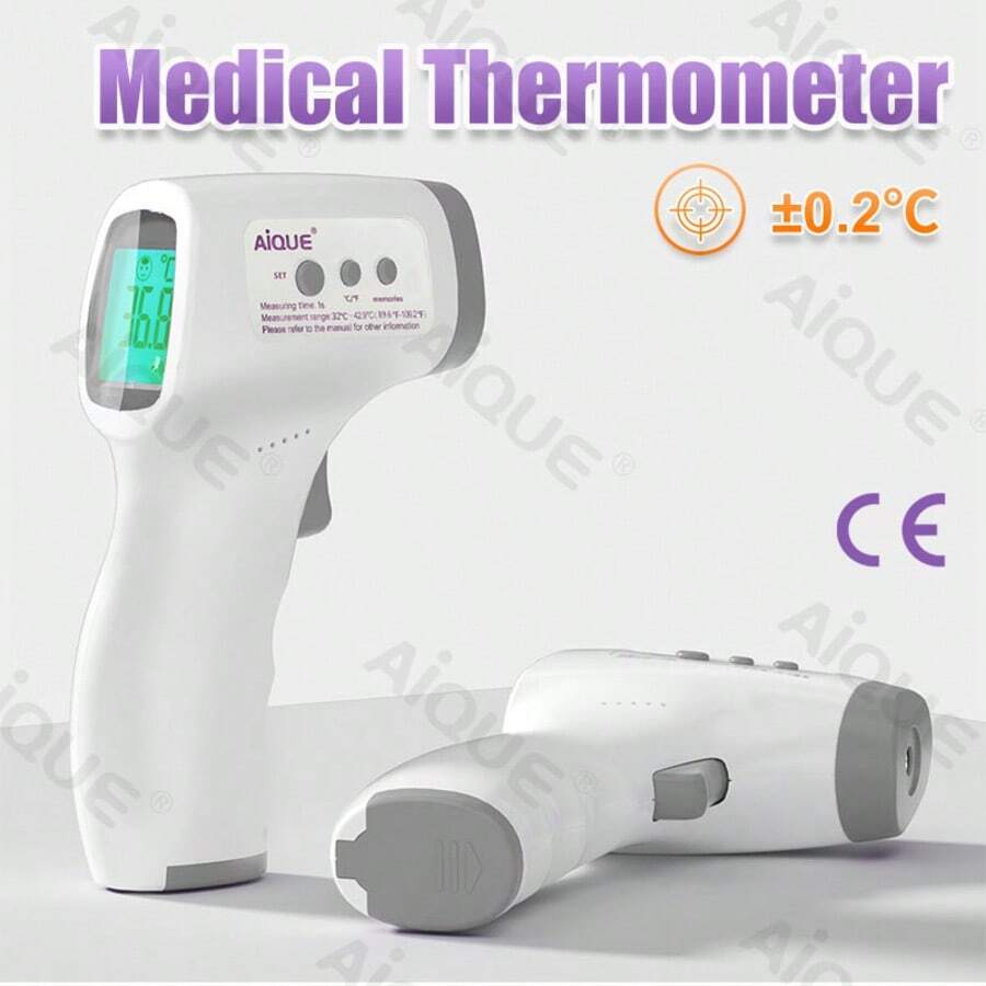 Termómetro Infrarrojo Digital De Alta Precisión, Medición De Temperatura Sin Contacto De 1s - Blanco - Ver 1