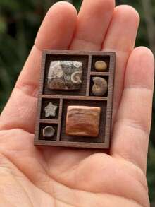 Bandeja de joyería de bambú orgánico con múltiples compartimentos, adecuada para aretes, collares y pulseras. - Marrón Chocolate - Ver 3