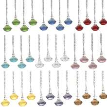 4pcs Vintage Crystal Ceiling Fan Pull Chain Extension 50CM, Multi-Color Elegant Crystal Pendant Decor, Suitable For Home Decoration In Bathroom, Bedroom, Living Room, Etc. Decorative Pull Chain - Multicolor - View 2