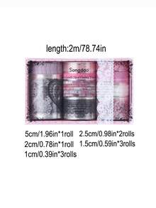 15 Rolls/Box Of Exquisite Lace Pattern Transparent Tape, Waterproof PET Material Creative Design Tape, Suitable For Scrapbook Decoration, Gift Wrapping Decoration, Art Item Decoration Tape, A Gift For Friends - Multicolor - View 11