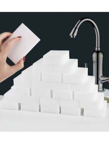 8/48片装神奇清洁海绵，泡沫清洁垫，多用途家用清洁海绵，厨房洗碗海绵，适用于清洁家具、浴室、浴缸、水槽、地板、墙壁等，清洁用品，家用工具，适用于学校、厨房、浴室、家庭等场所。 - 白色 - 查看 5