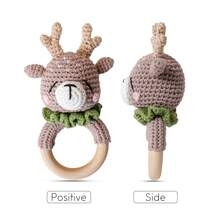 Crochet Cute Cartoon Animal Rattle Soother, Soft 3D Shaped Toy Rattle For Teething, Grasping Training, Newborn Baby Gift For Halloween, Christmas, Birthday - Multicolor - View 10