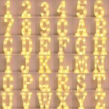 1件 16cm 暖光字母燈，桌面裝飾燈，字母 A-Z 數字 0-9 發光造型燈，適用於婚禮、求婚、生日派對、聖誕裝飾、居家室內裝飾、婚禮裝飾 [不含電池] - 字母燈 - 查看 6