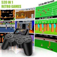 1 Console With 520 Built-In Games, Supports Major Platform Connectivity. Nostalgic Games Take You Back To Childhood. The Ultimate Christmas/New Year Gift For Yourself And Family! - 黑色 - 查看 3
