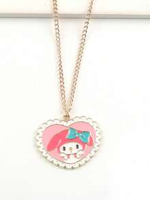 Sanrio Necklace Cartoon Kuromi, My Melody, KT Cat Heart Pendant Necklace, Couple & Best Friend Sweater Chain - Multicolor - View 7