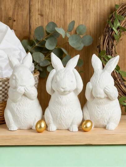 1个可爱兔子硅胶模具，适用于家居装饰、房间装饰、婚礼装饰、复活节装饰、DIY兔子香薰蜡烛、手工环氧树脂石膏模具，送给女性的礼物，复活节礼物